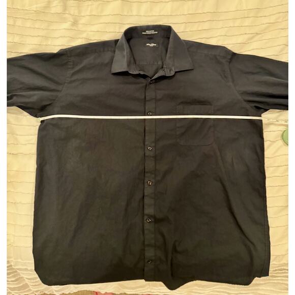 Alain Du Petit Paris Black Button-Down Shirt Men’s XXL 18–18.5 2XL 100% Cotton - Picture 9 of 15